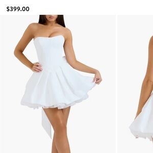 House of CB White Strapless Mini Dress